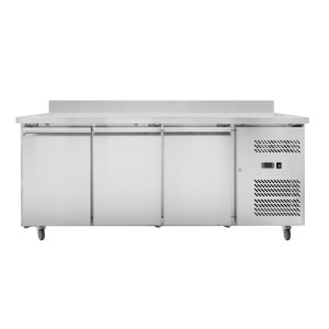 3-Door GN1/1 Refrigerated Table - 700 Depth with Backsplash - Dynasteel