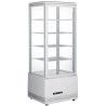 White Refrigerated Display Case with 4 Glass Sides - 98 liters