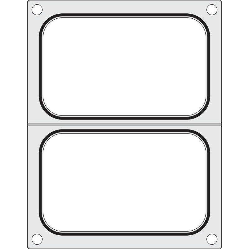 Dichtungsmatrix für manuelle Versiegelungsmaschine - 2 Fächer 178 x 113 mm - Hendi