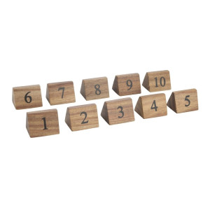 Wooden Table Numbers from 1 to 10 - Olympia - Fourniresto