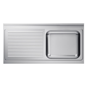 Évier 1 Bac et Egouttoir à Gauche en Inox - 1400x700 mm, CombiSteel