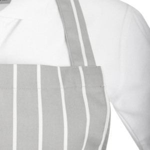 Gestreifte graue und weiße Latzschürze - Whites Chefs Clothing
