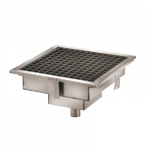 Caniveau de Sol en Inox 30 x 30 cm - Sortie Horizontale
